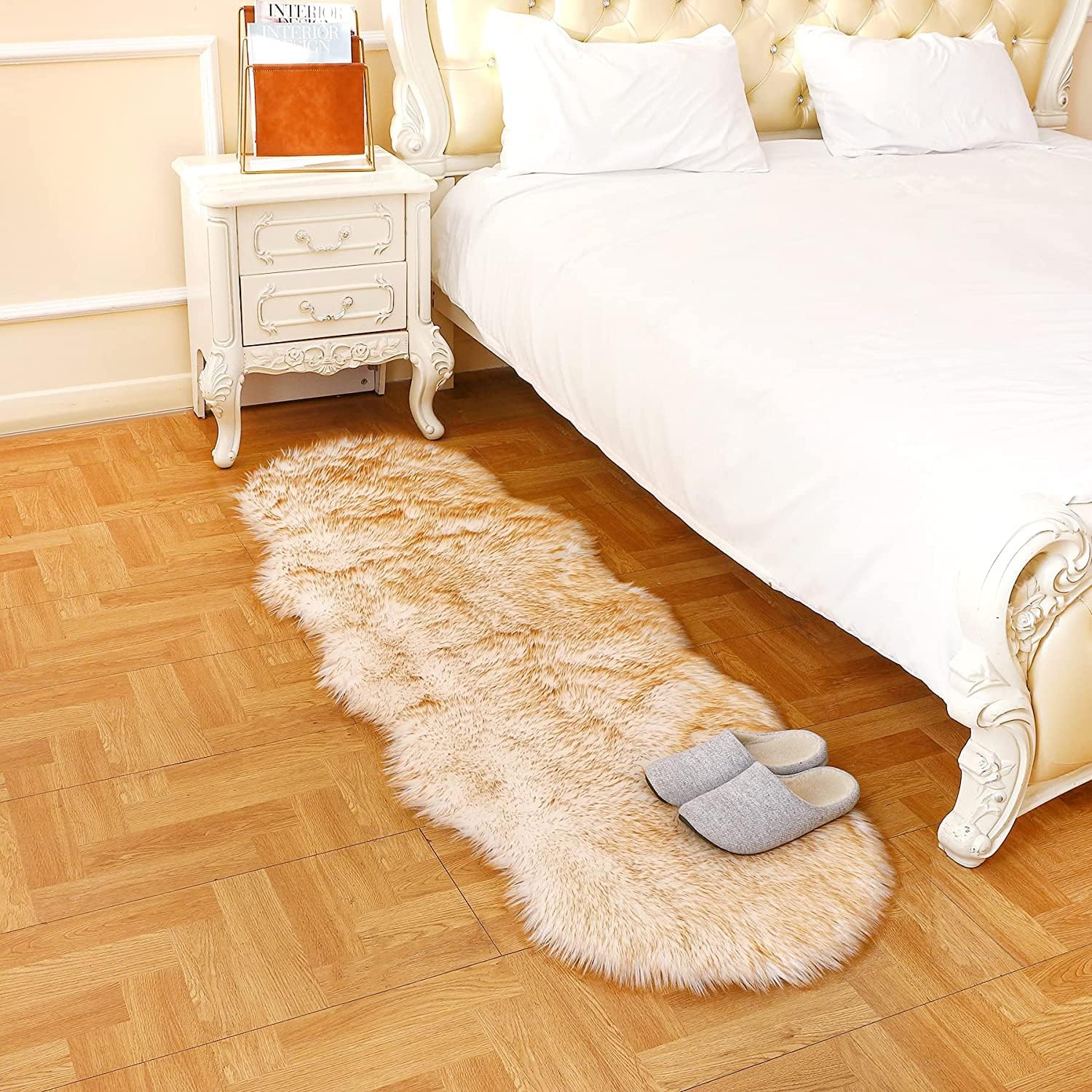 Alfombra de piel sintética de oveja súper suave y esponjosa, alfombra para el...