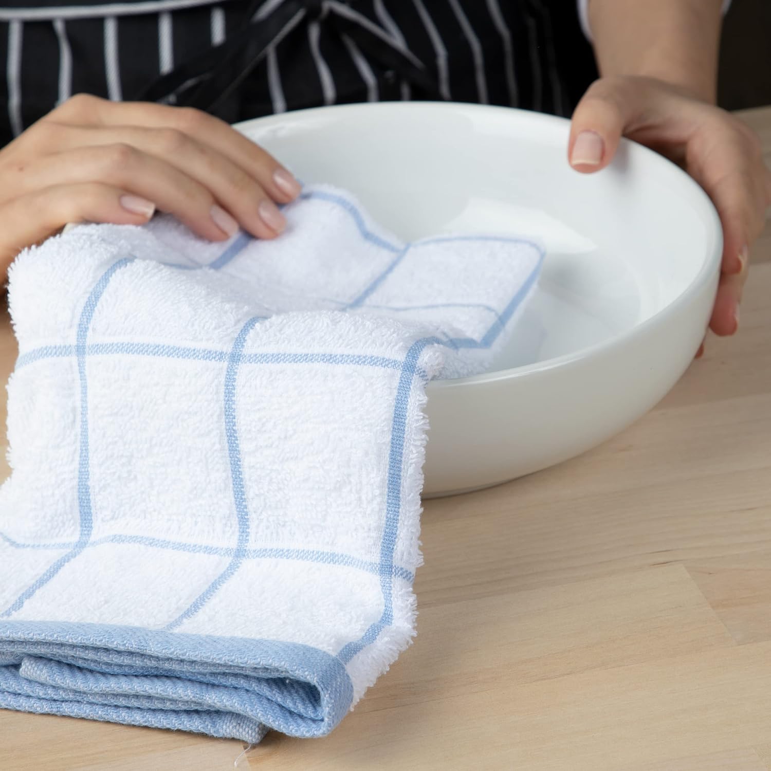 Paños de cocina de algodón a granel, (caja de 144) paños de té absorbentes,