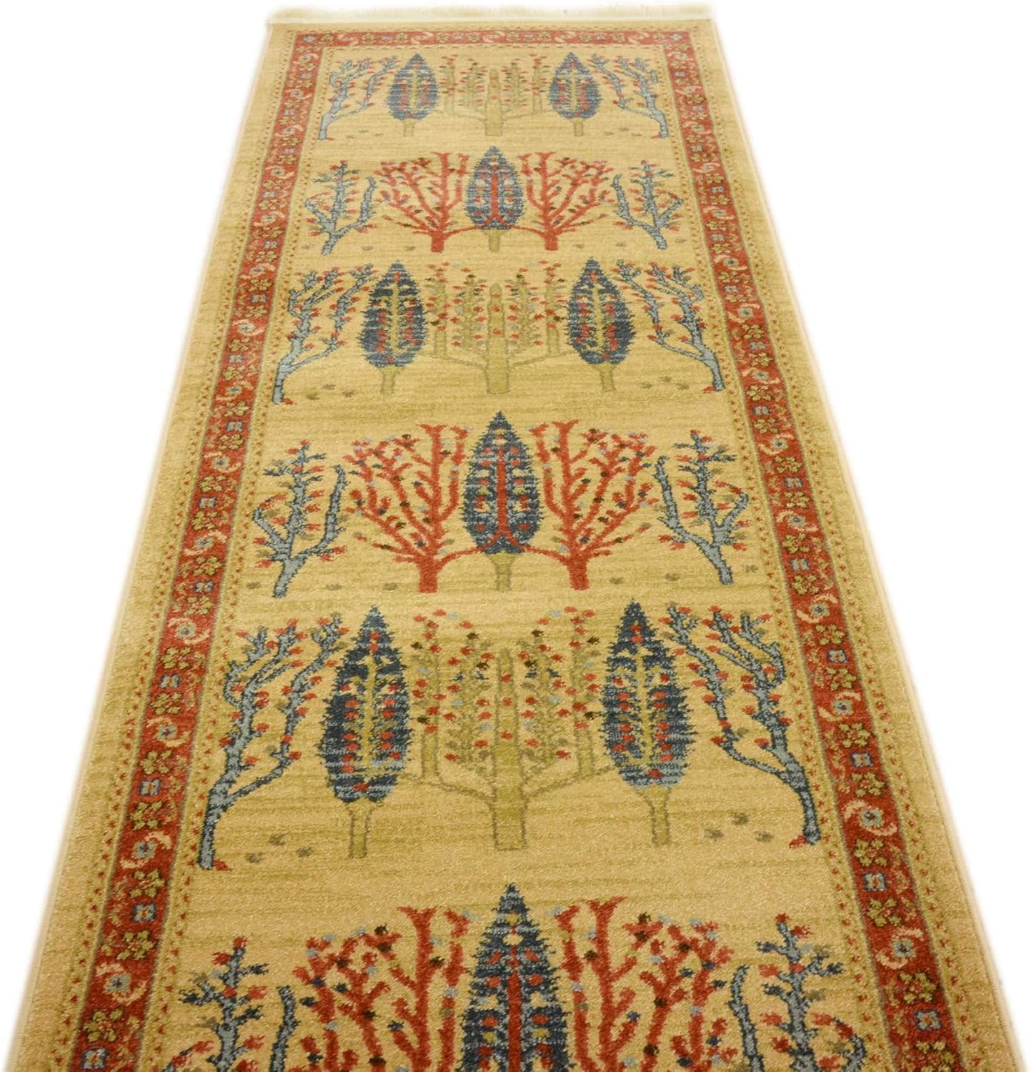 Fars Collection Alfombra moderna de diseño botánico inspirado en tribal, 2 pies