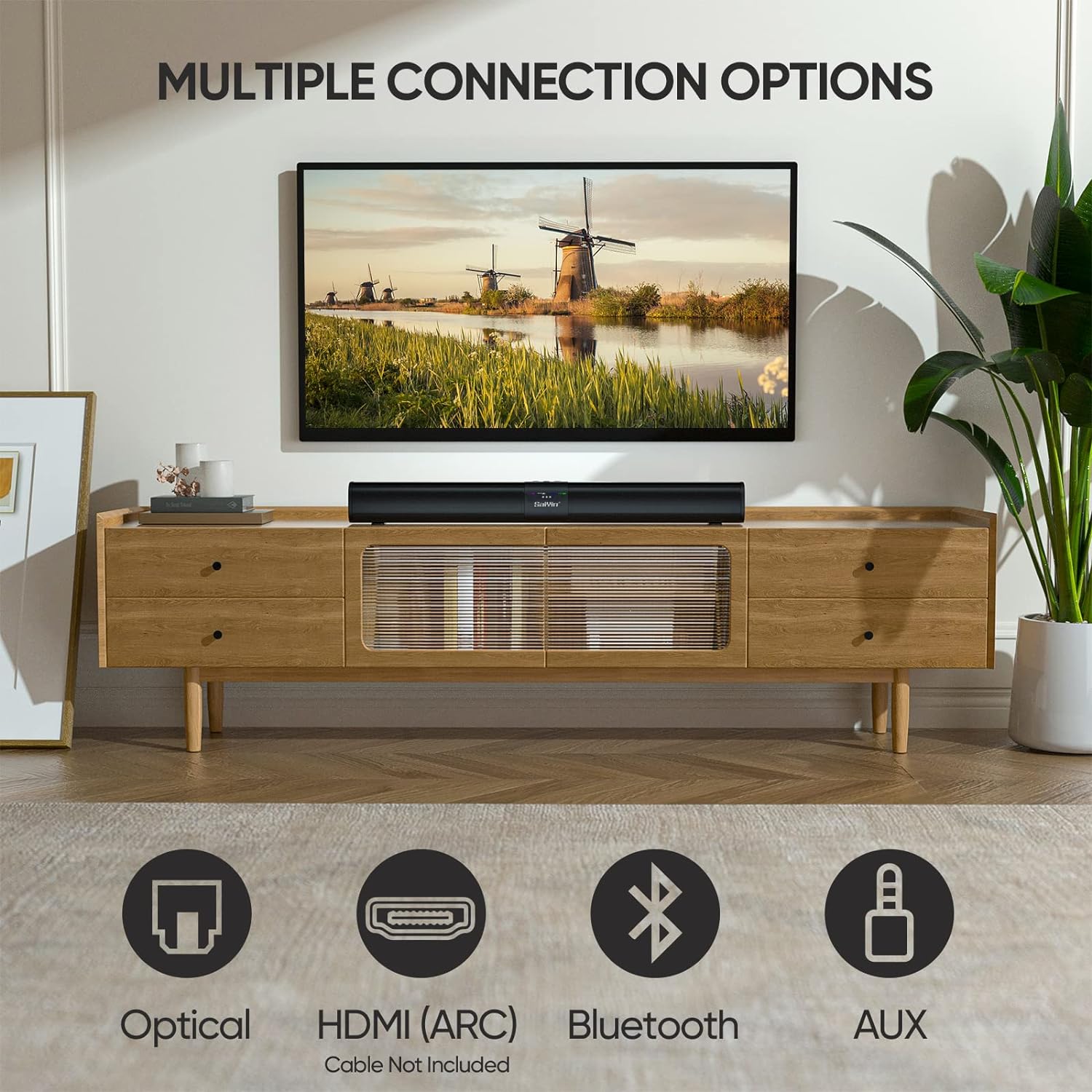 Saiyin Barras de sonido para TV, barra de sonido de 24 pulgadas con HDMI (ARC),...