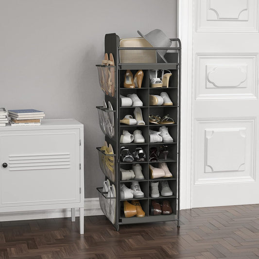 Simple Houseware Soporte para zapatos con bolsillos laterales para colgar ...