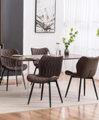 YOUNIKE Juego de 2 sillas de comedor, sillas de comedor tapizadas de cuero,...