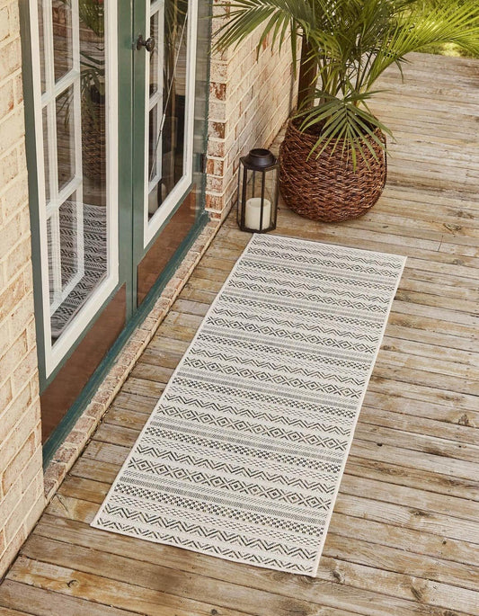 Unique Loom Outdoor Striped Collection Alfombra de área - Maia (2' x 6' 1"...