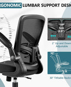 MINLOVE Silla de oficina ergonómica con soporte lumbar ajustable y altura,...