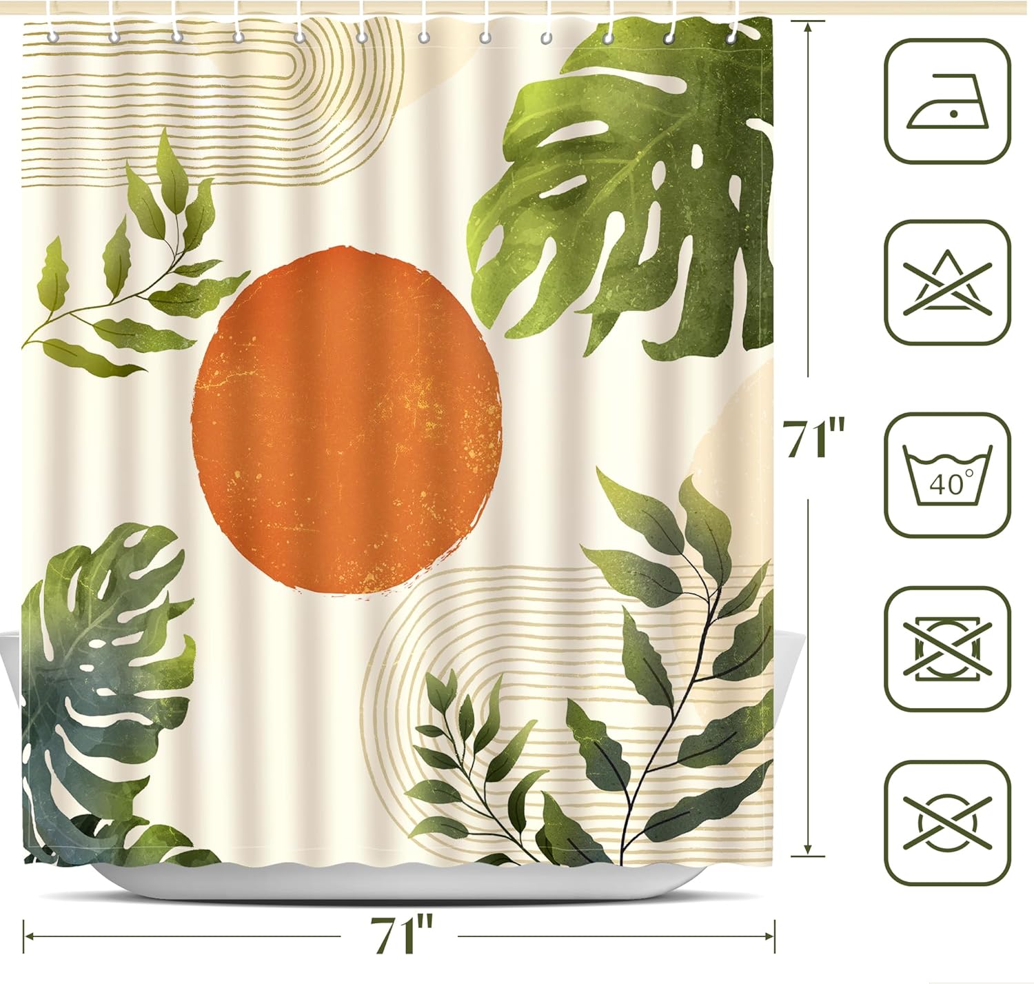 EOSAHR Cortinas de ducha bohemias para decoración de baño, juego de cortinas de...
