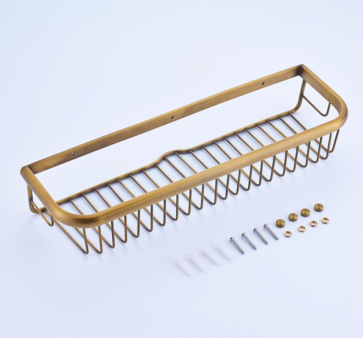 Estante de baño de latón antiguo organizador de ducha Caddy montado en la pared...