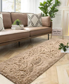 DweIke Alfombra de noche suave para dormitorio, alfombras esponjosas de felpa...