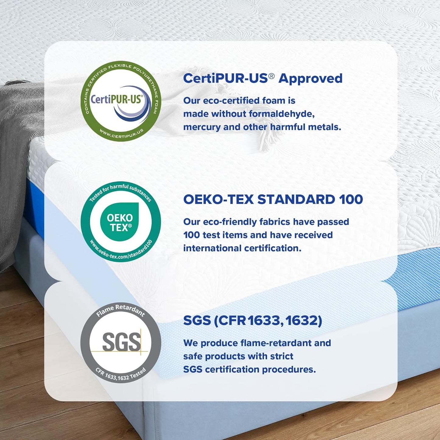 Colchón de espuma viscoelástica Olee Sleep de 10 pulgadas con capa superior de