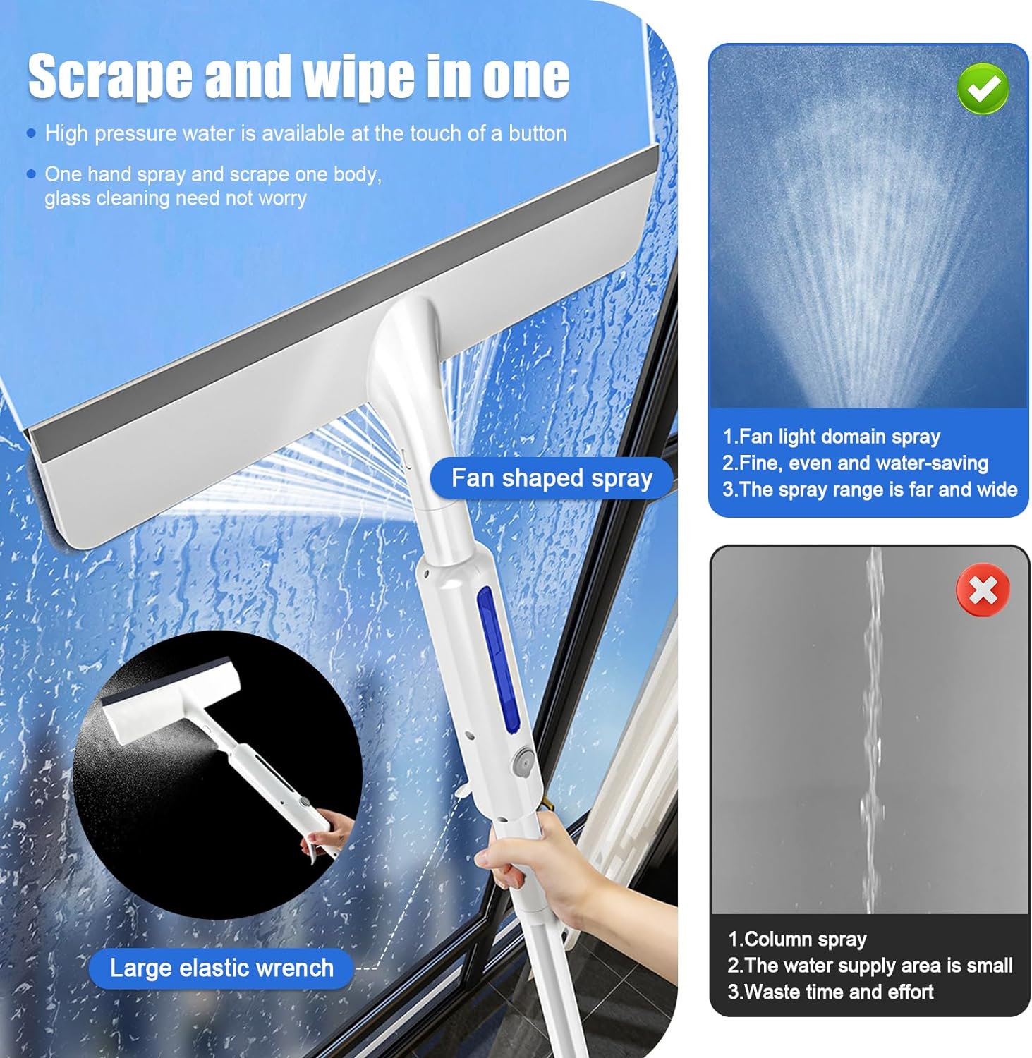 Escobilla de goma para limpieza de ventanas con aerosol herramienta de limpieza