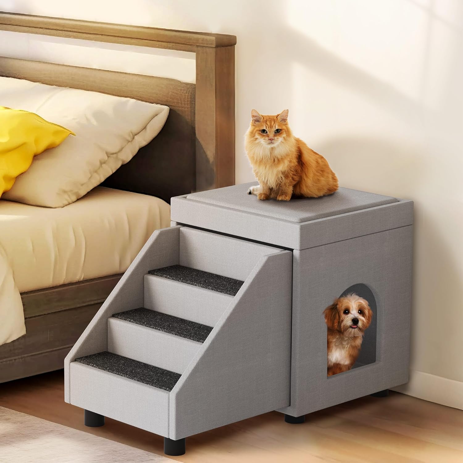 DWVO Escaleras plegables para perros pequeños, ventana de gato con escaleras,...