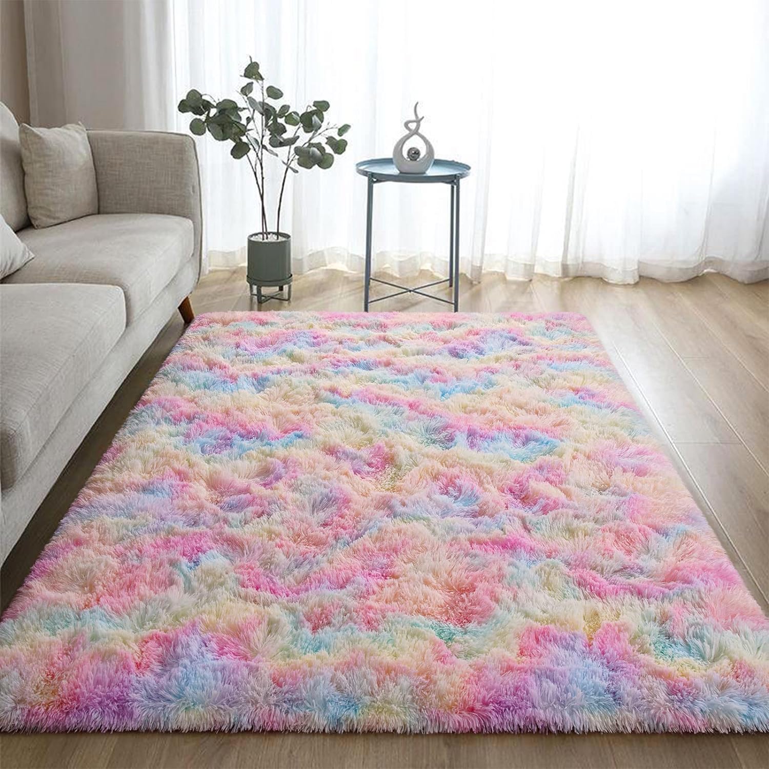 DweIke - Alfombras esponjosas para dormitorio, sala de estar, alfombras de...
