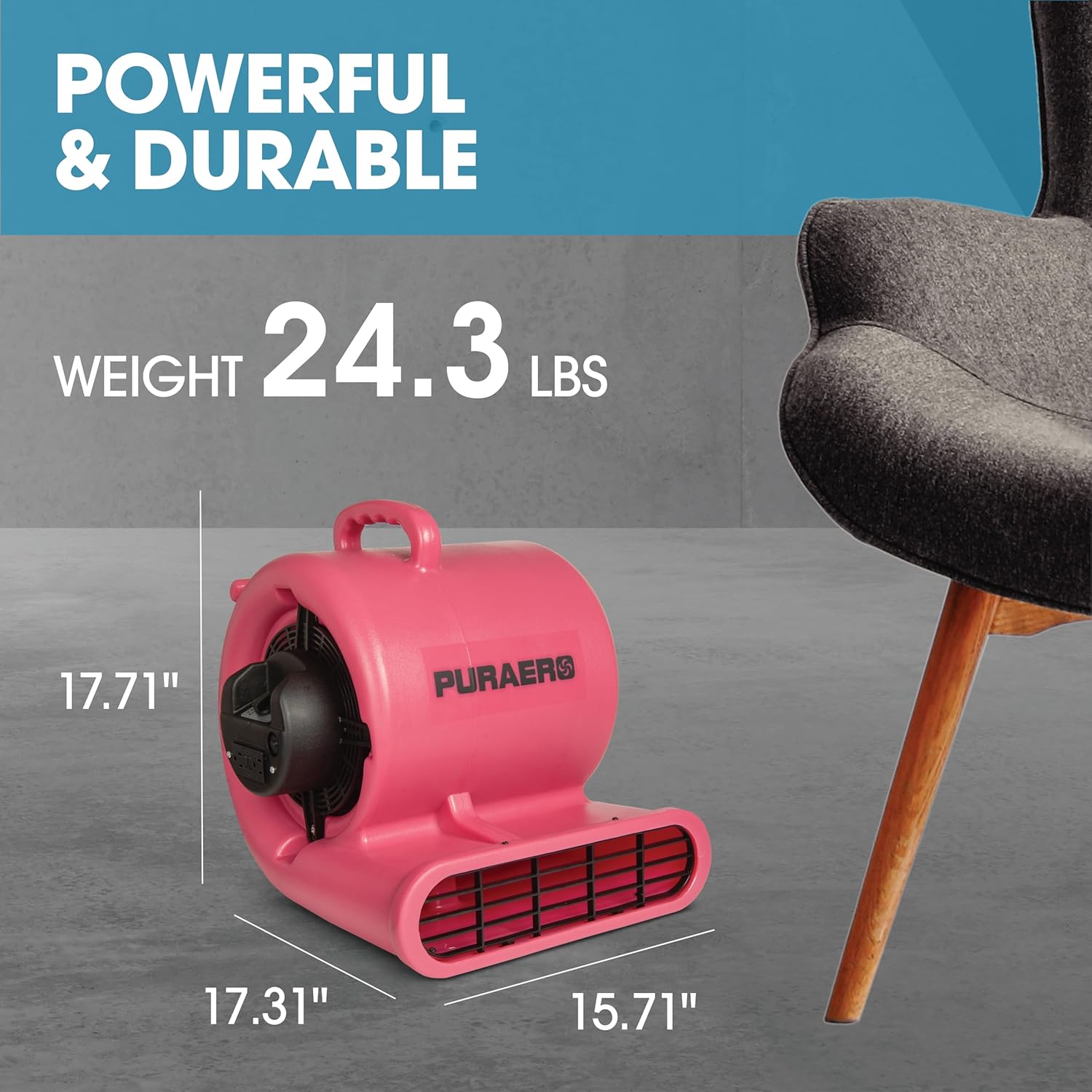Air Mover - Ventilador de piso para secadora de alfombras  13 HP 2,550 CFM ...