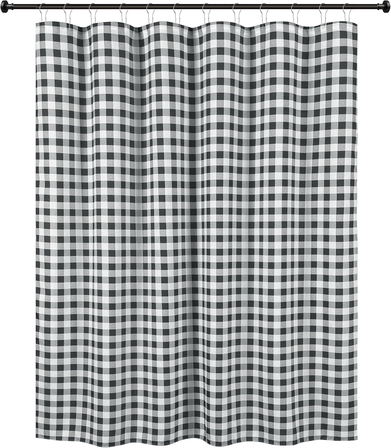 Biscaynebay - Cortinas de tela texturizada a cuadros para baño