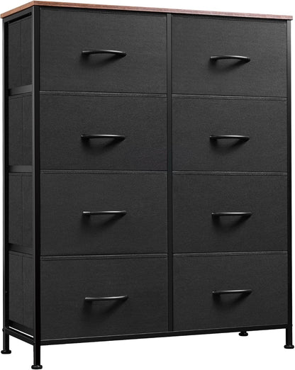 Cómoda de tela con 8 cajones, cajonera de almacenamiento para dormitorio,