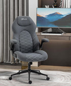 Vinsetto Silla de juegos con brazo abatible, silla de computadora de escritorio...