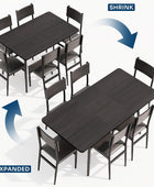 Juego de mesa de comedor extensible de 7 piezas con 6 sillas acolchadas, juego