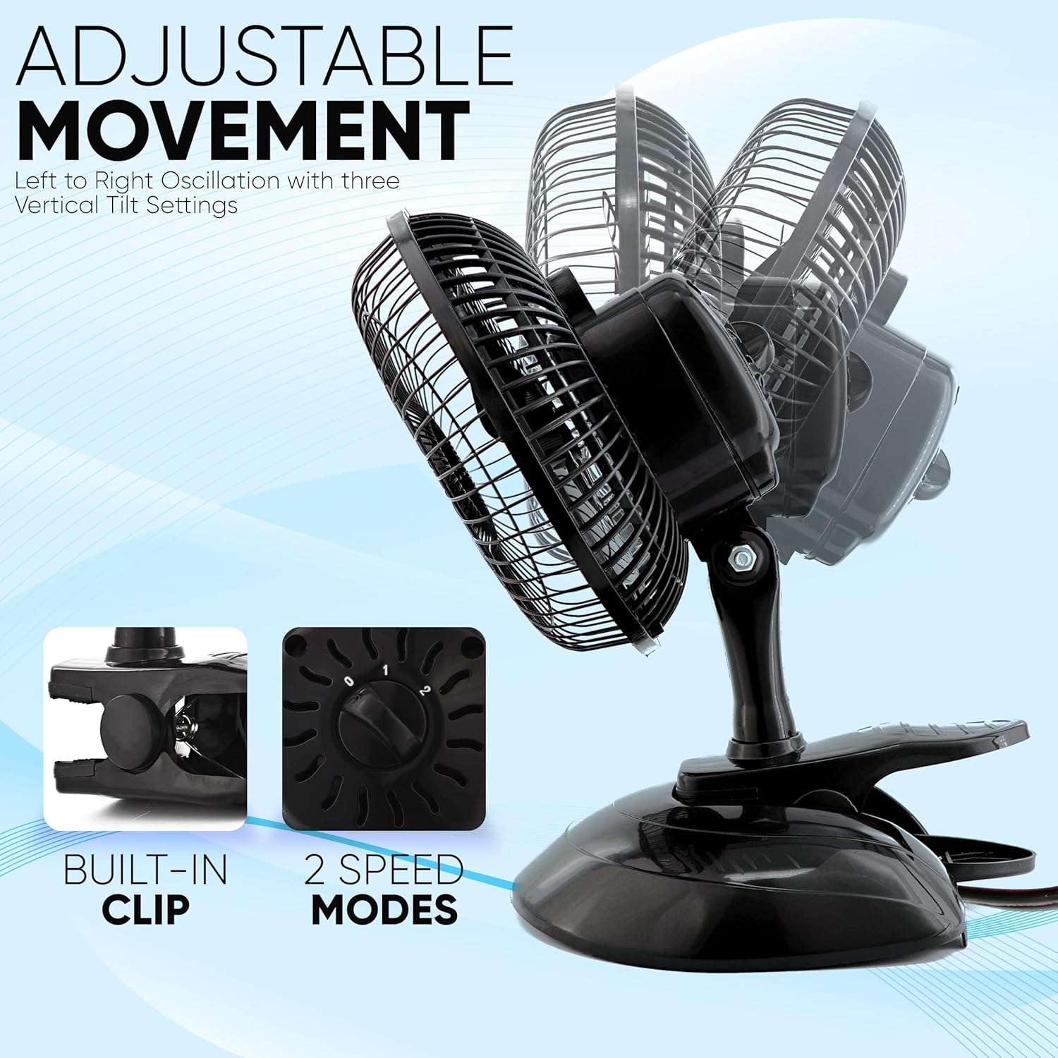RamPro Escritorio portátil y ventilador de clip, ventiladores de 6 pulgadas,...
