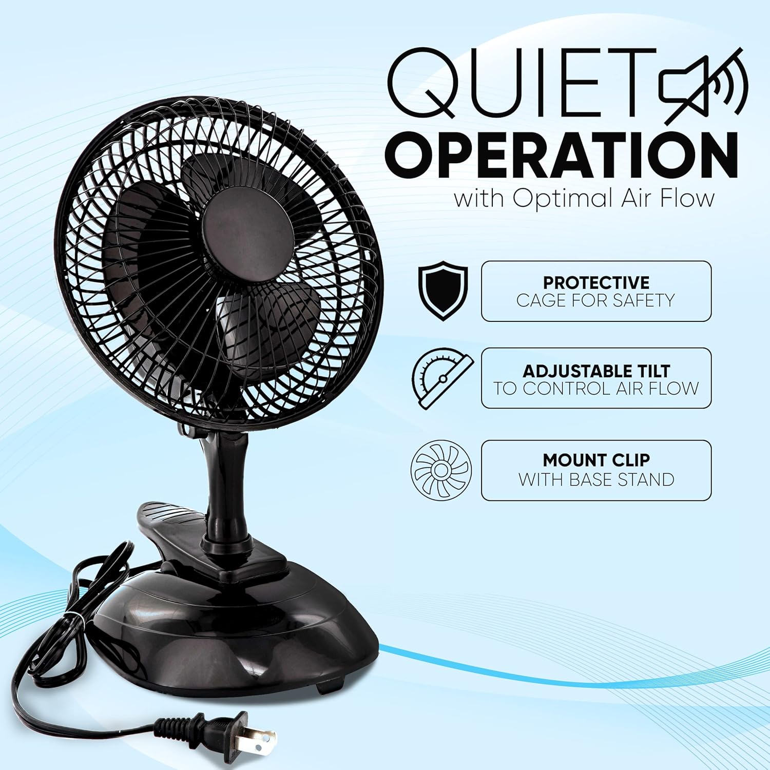 RamPro Escritorio portátil y ventilador de clip, ventiladores de 6 pulgadas,...