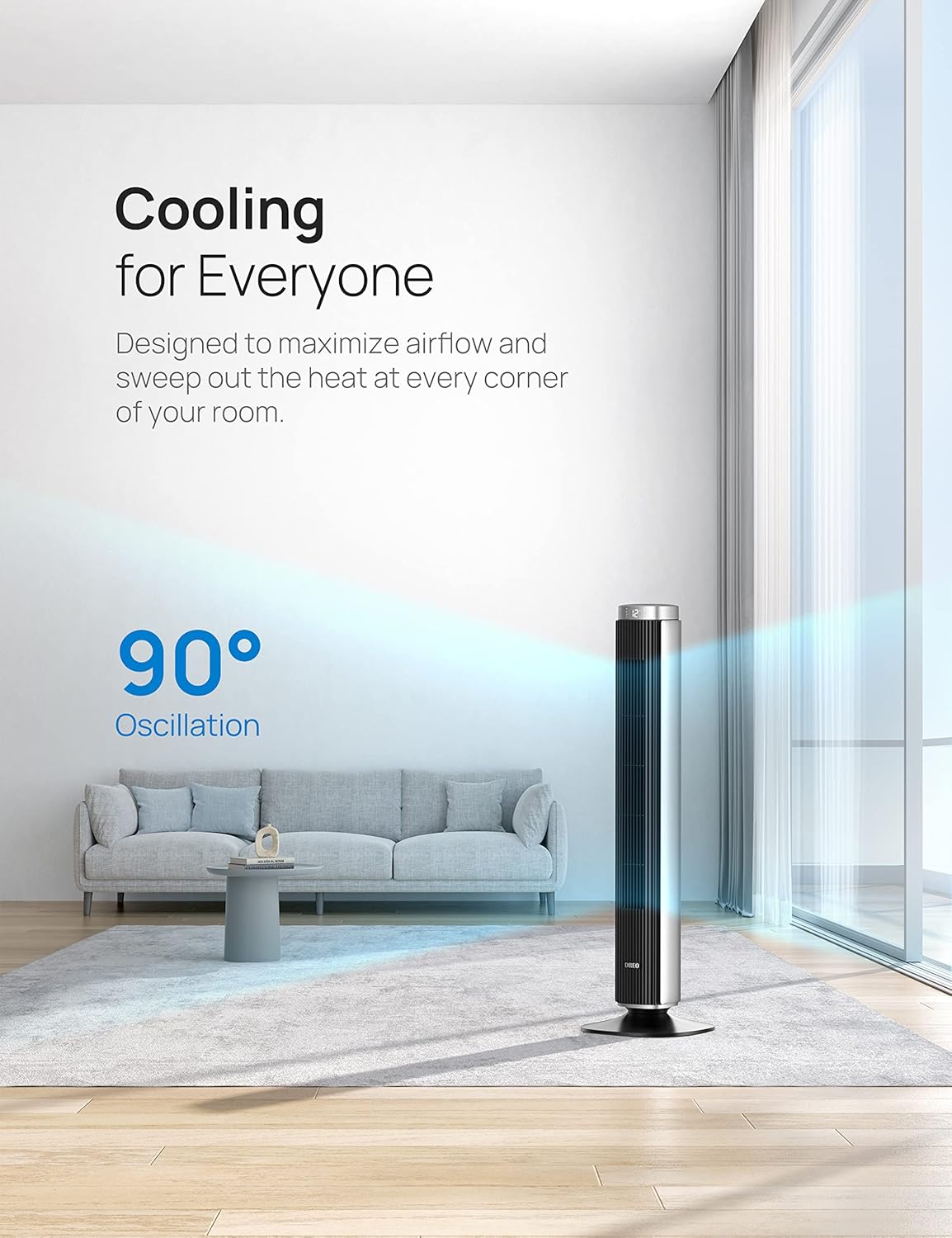 Dreo Ventilador de torre de 42 pulgadas para dormitorio, ventiladores...