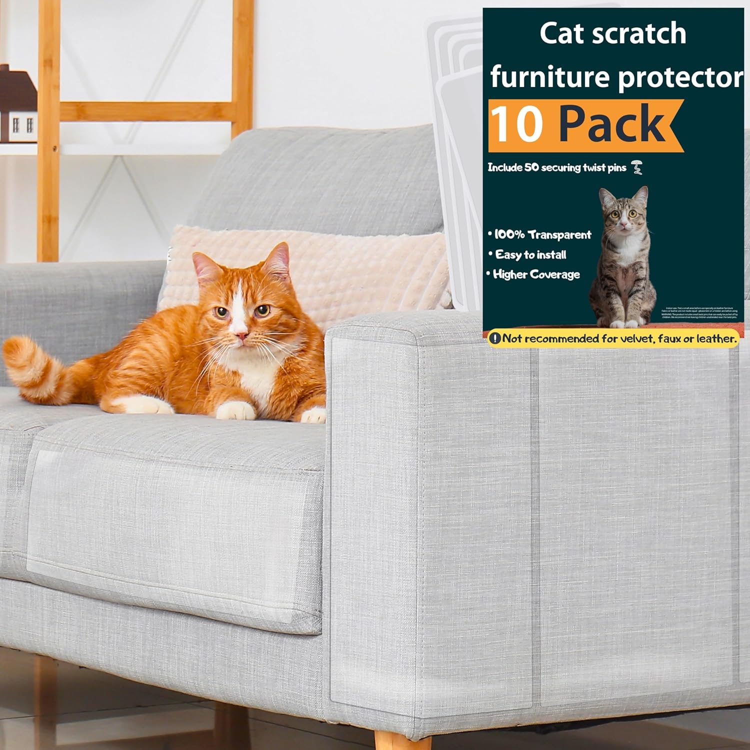 Protector de muebles antiarañazos para gatos, paquete de 10, protector de sofá...