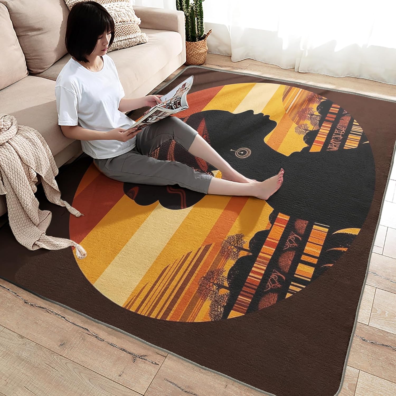 Alfombra africana de 2 x 3 pies, alfombra de área afro, alfombras étnicas para
