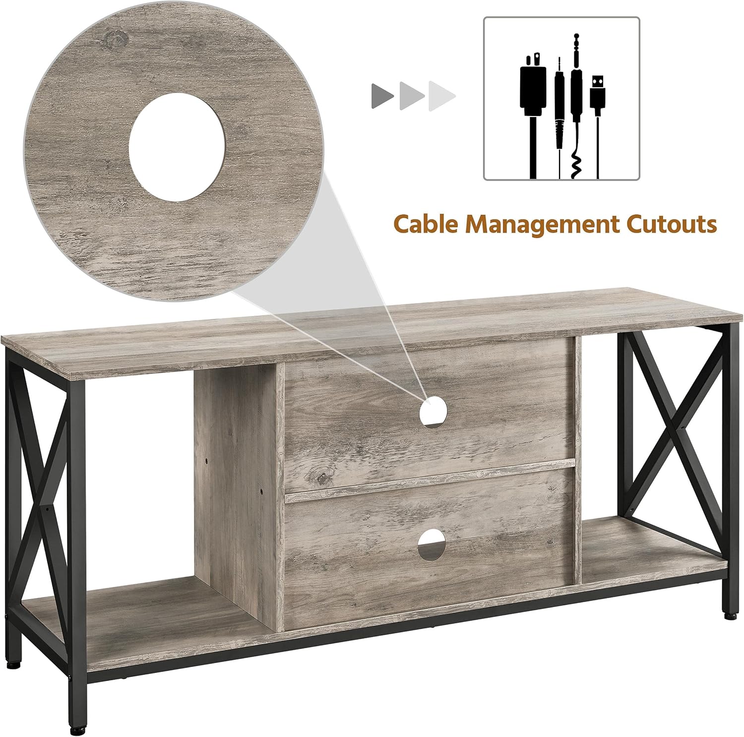 Yaheetech Soporte de TV para TV de 65 pulgadas, soporte de TV de madera para...