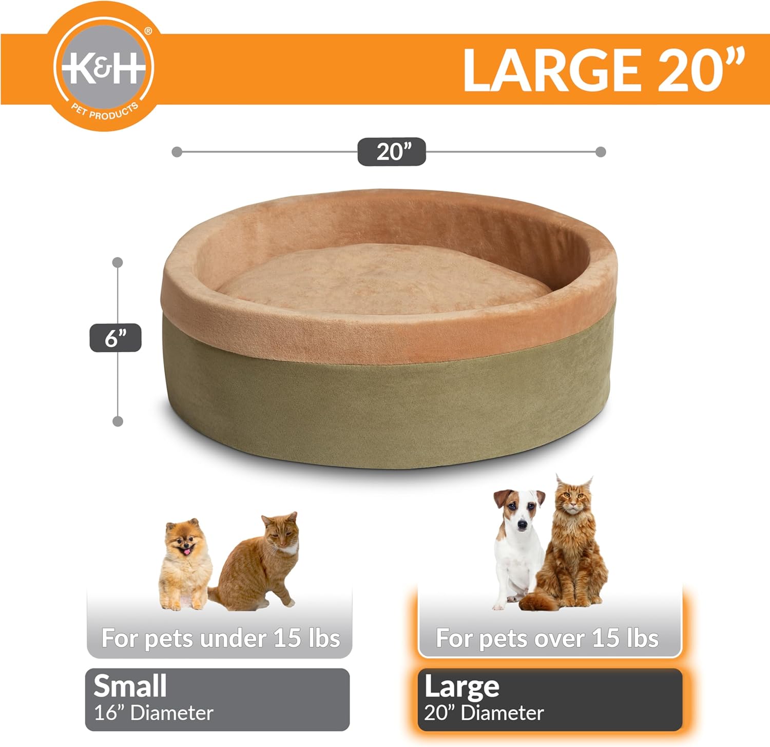 K&H Pet Products Thermo-Kitty - Cama térmica para gatos de interior, cama...