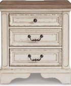 Signature Design by Ashley Realyn French Country - Mesita de noche de 3 cajones...