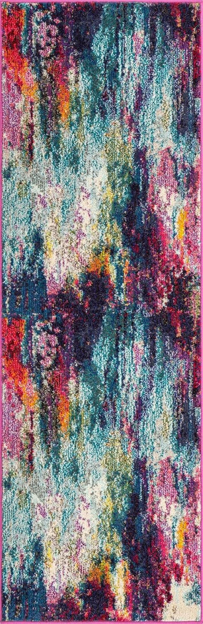 Jardin Collection Alfombra para múltiples áreas, abstracta, vibrante.,