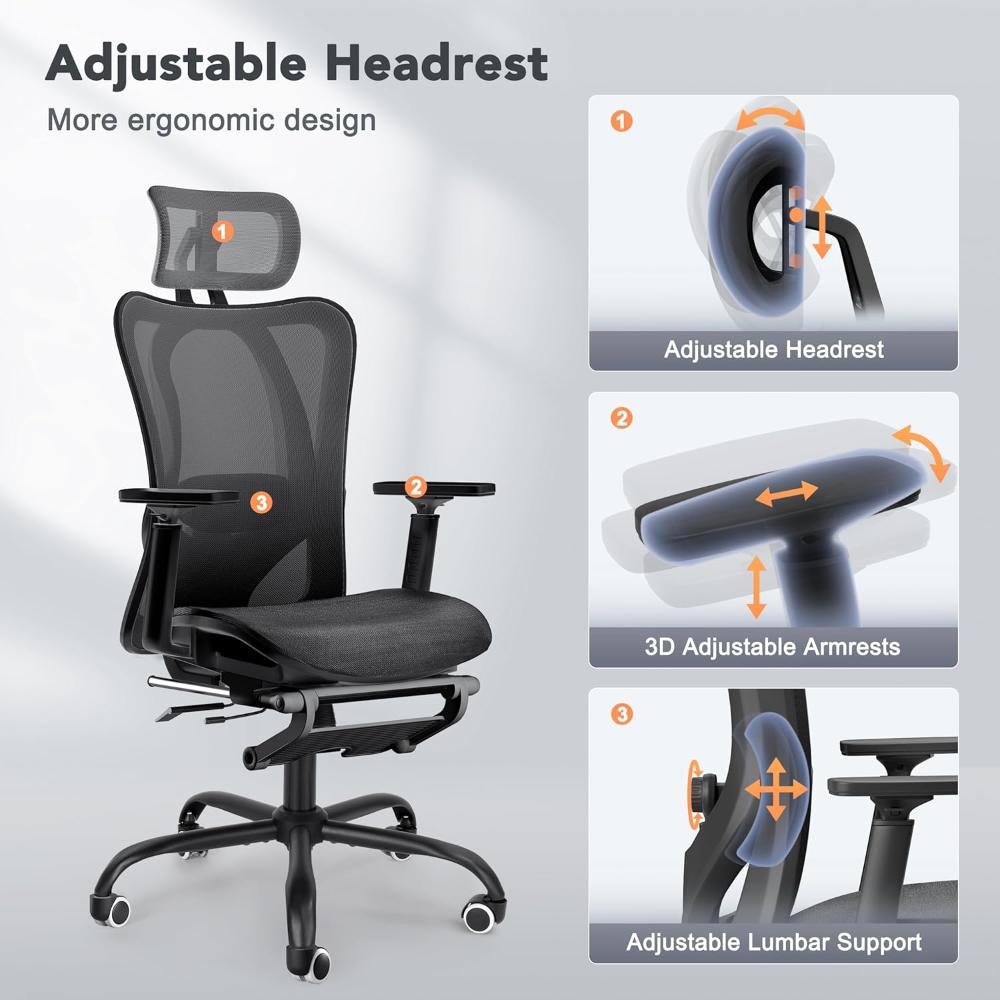 Silla de oficina Decofy Negro ergonómica