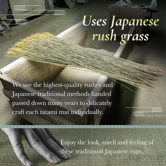 Colchón de tatami japonés, tapete Igusa (hierba 100% japonesa Rush) se pliega