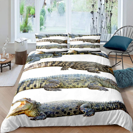 Erosebridal Juego de ropa de cama de cocodrilo para adolescentes, funda de...