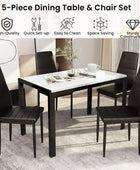 Juego de mesa de comedor de cocina para 4, moderno juego de mesa y sillas de