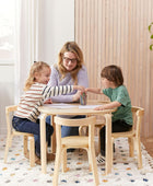 ECR4Kids Bentwood - Juego de mesa redonda y silla curvada, muebles para niños,...