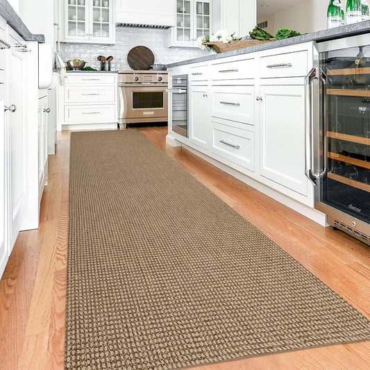 Alfombra larga lavable de estilo bohemio para pasillos de 2.6 x 12 pies, con