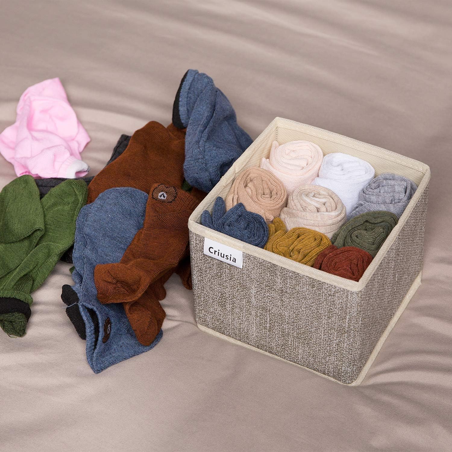 Criusia Organizador de cajones para ropa interior, juego de 6 organizadores