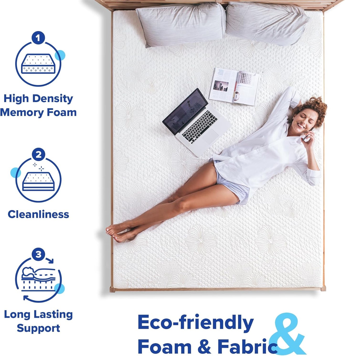 Colchón transpirable con múltiples capas de espuma viscoelástica Olee Sleep