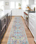 Pauwer Alfombra de pasillo envejecida de 2 x 10 pies, antideslizante y lavable,...