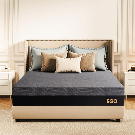EGOHOME Colchón de espuma viscoelástica matrimonial de 10 pulgadas para dolor