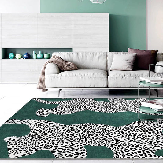 Alfombra con estampado de leopardo para dormitorio, 4 x 6 pies, bonita alfombra...