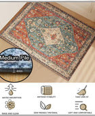 Yancorp Alfombra bohemia de 2 x 3 pies para dormitorio, antideslizante,...