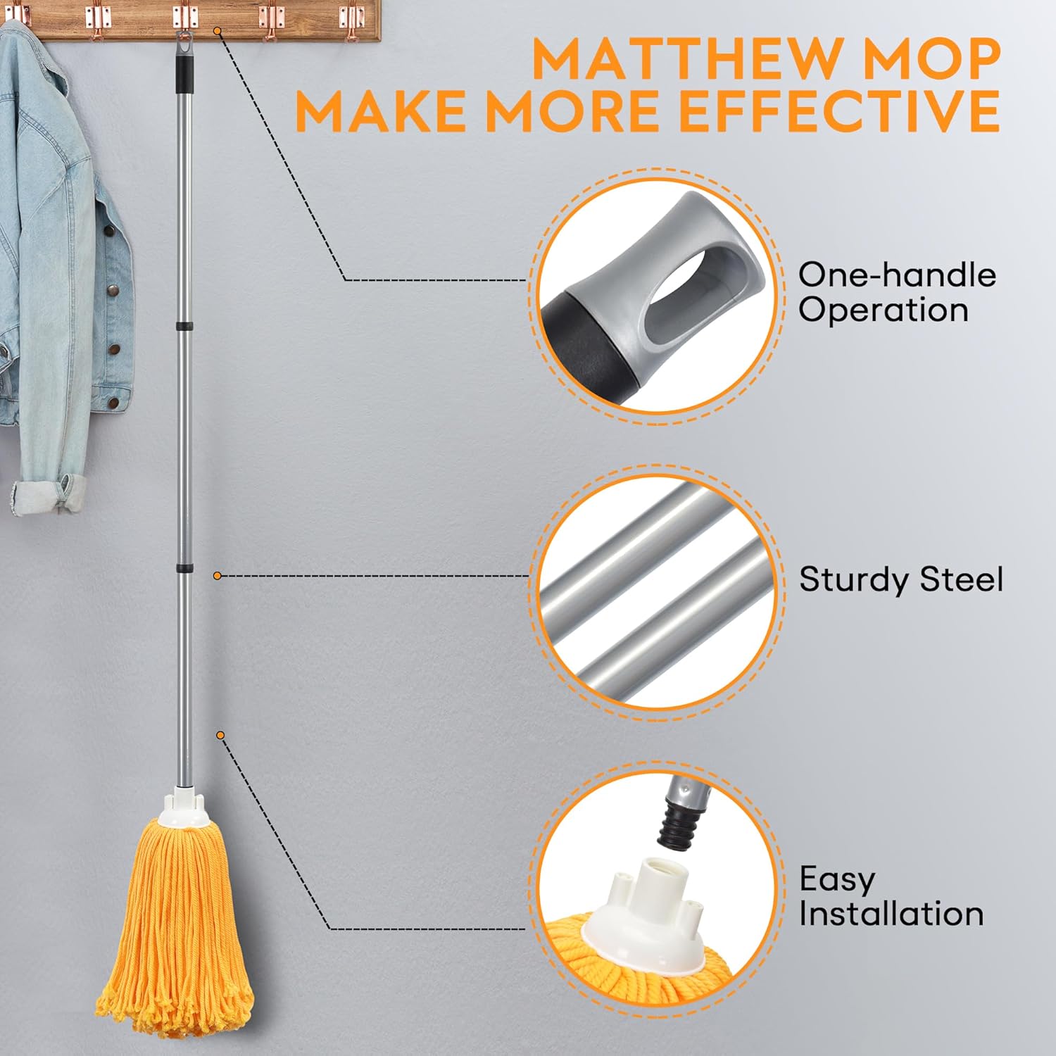 Matthew - Repuesto de trapeador de microfibra compatible con recambio de...
