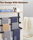 NearMoon Toallero colgante para baño, toallero de metal grueso con estante de...