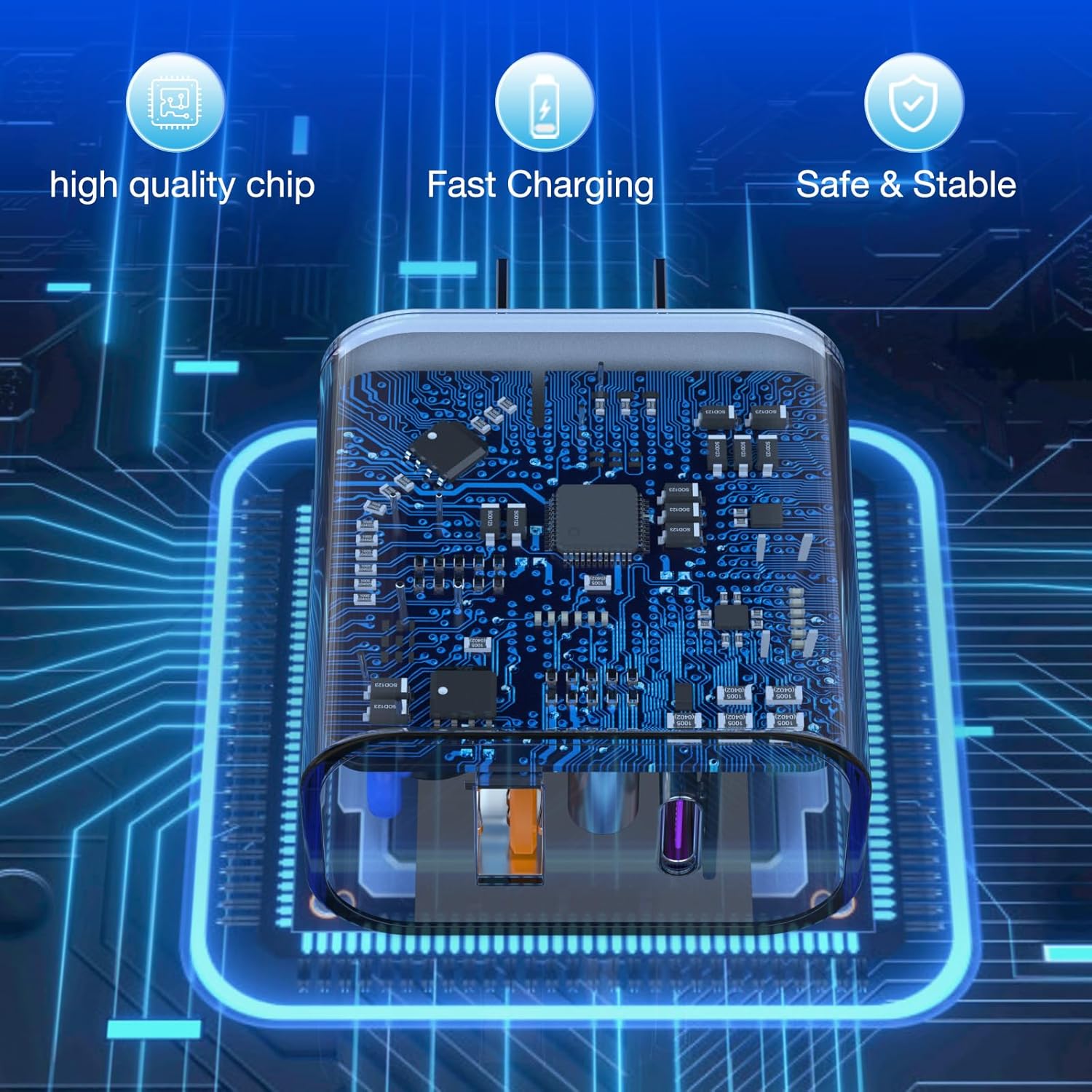 Paquete de 3 bloques de cargador USB C para teléfono 16, 15, 14, 13, iGENJUN de...