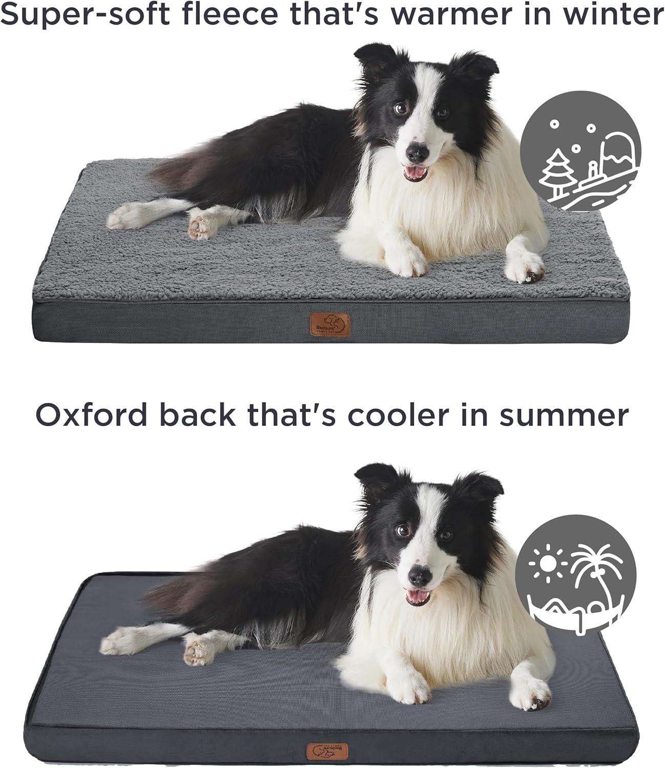Bedsure - Cama ortopédica grande para perro grande, con funda lavable y...