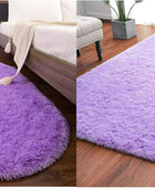 Softlife Juego de 2 alfombras moradas, rectangulares de 4 x 5.3 pies y ovaladas...