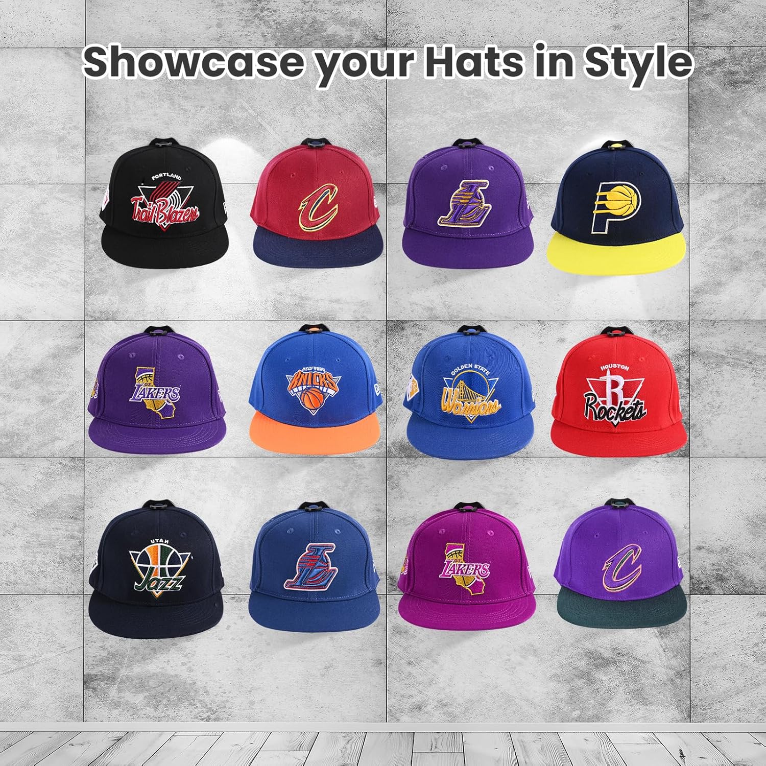 Perchero adhesivo para gorras de béisbol de pared, paquete de 16 ganchos para...