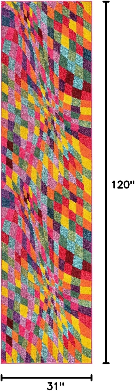 Unique Loom Estrella Collection - Alfombra geométrica, abstracta, colorida,...