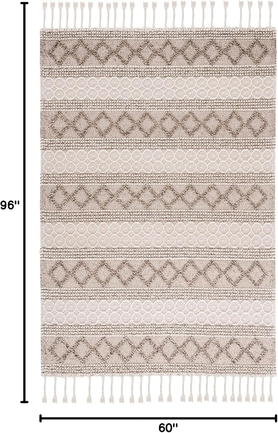 SAFAVIEH Natura Collection - Alfombra de área de 5 x 8 pies, marfil y marrón,...