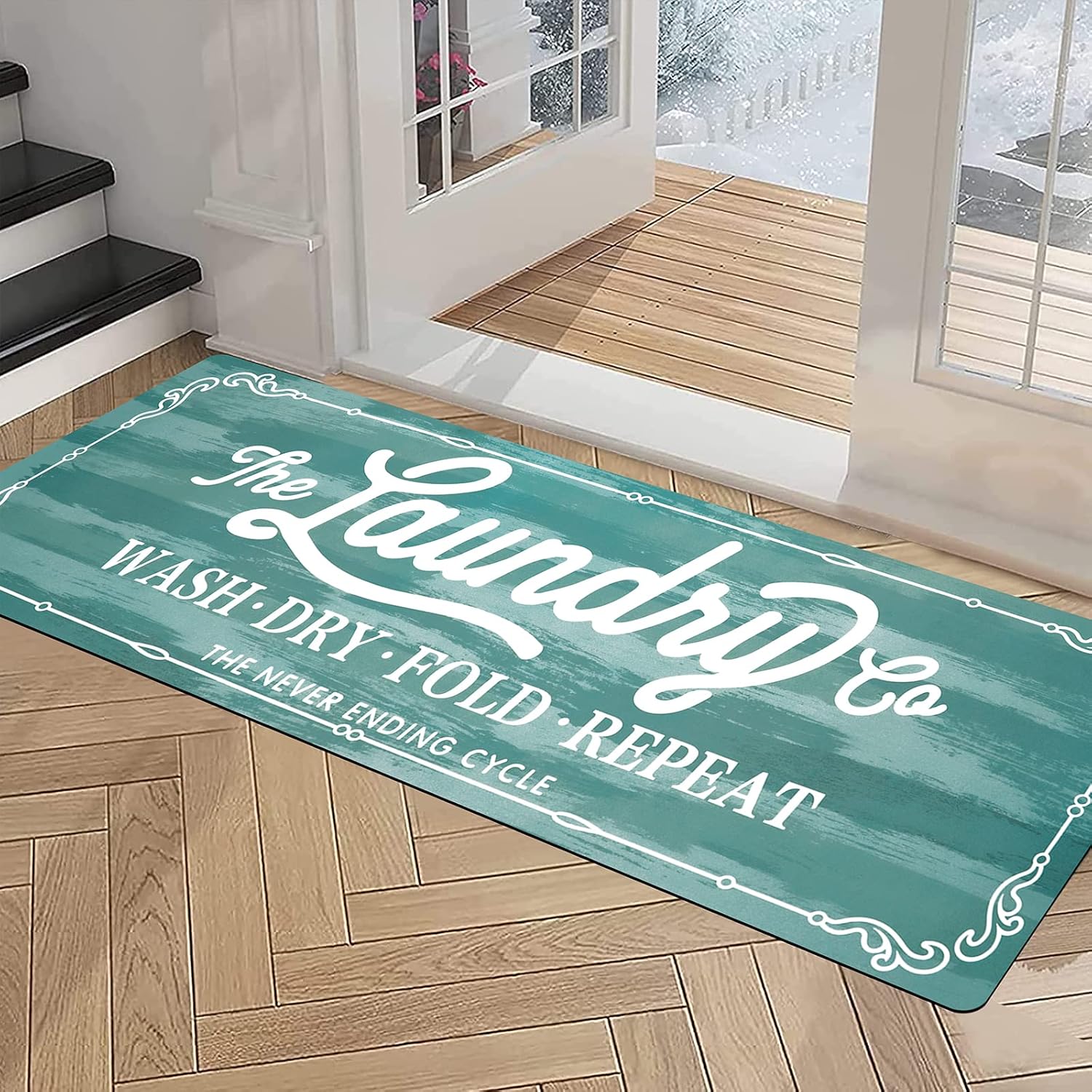 Pauwer Alfombra de estilo rústico de 20 x 48 pulgadas, antideslizante, para...